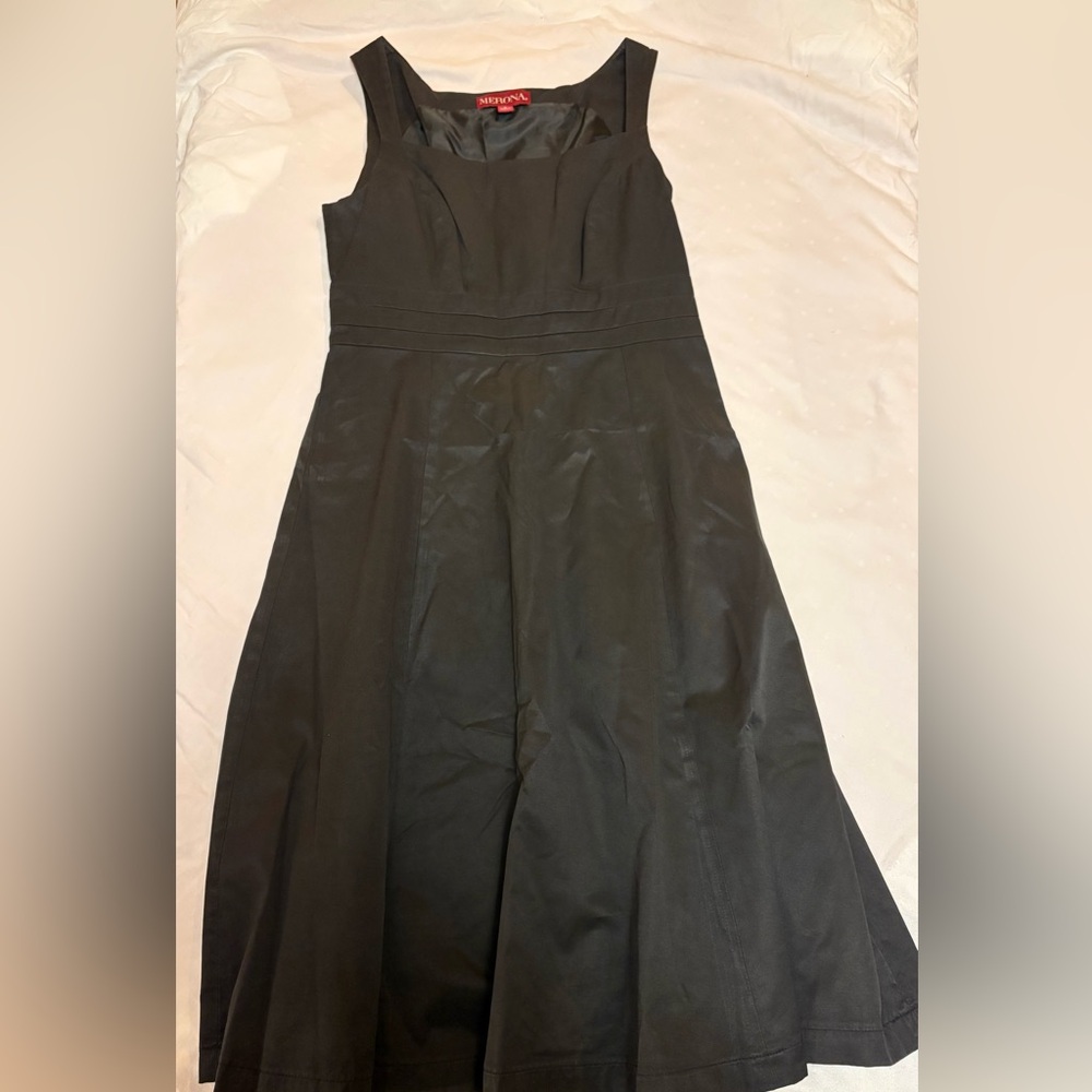 Sleek black A-line dress